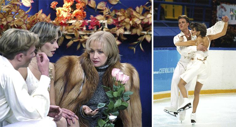 На фото: фигуристы Роман Костомаров и Татьяна Навка и тренер Наталья Линичук (слева направо), 1998 год