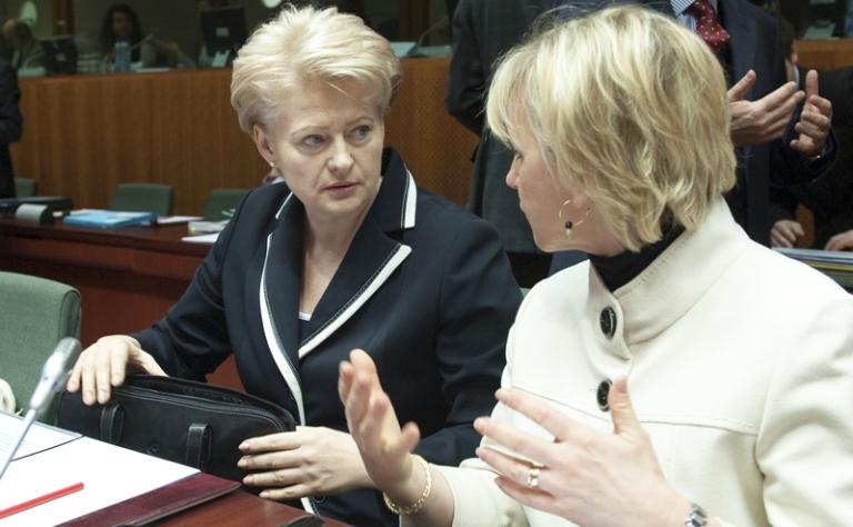 На фото: комиссар по бюджету и финансовому планированию Даля Грибаускайте