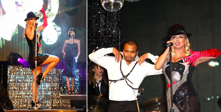 На фото: певица Анна Семенович на презентации своего сольного альбома "Слухи" в клубе "Бархат", 2008 год