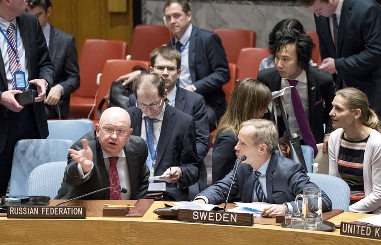 Василий Небезя на заседании Совбез ООН 